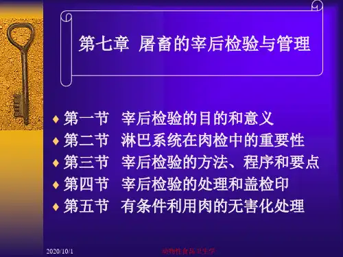 动物性食品卫生学-第07章屠畜的宰后检验和管理讲述