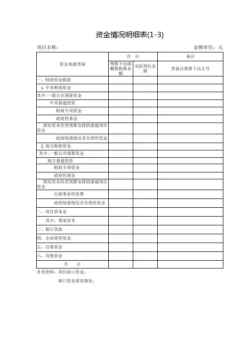 资金情况明细表(1-3)