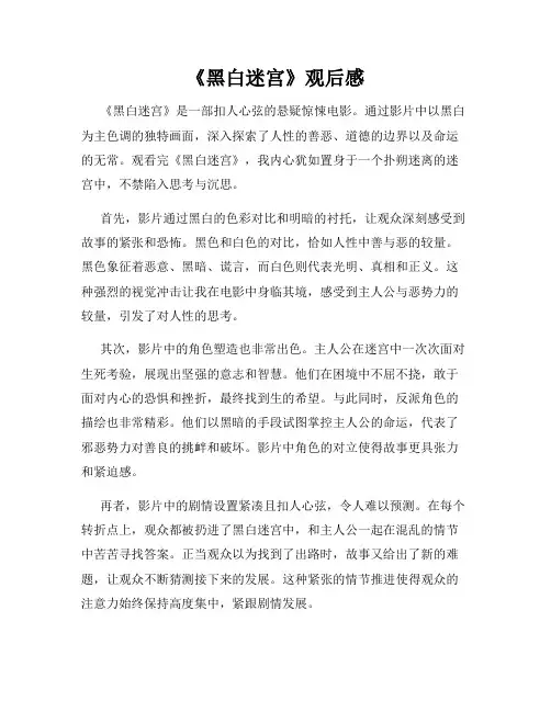 《黑白迷宫》观后感