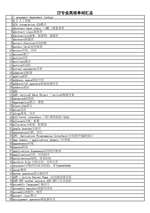 IT专用英语
