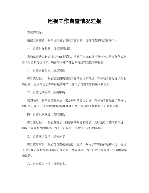 巡视工作自查情况汇报