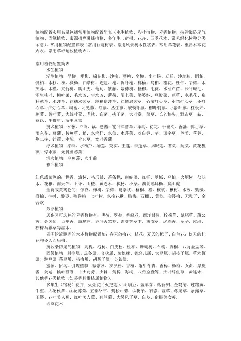 园林植物配置实用名录
