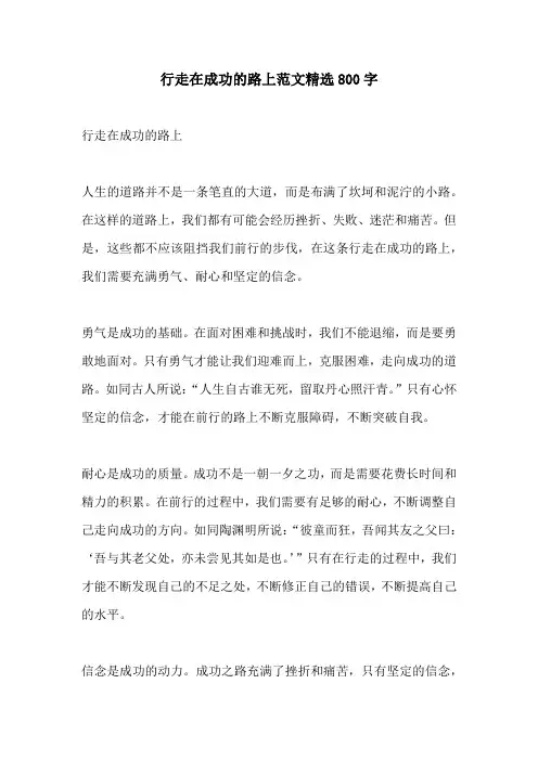行走在成功的路上范文精选800字