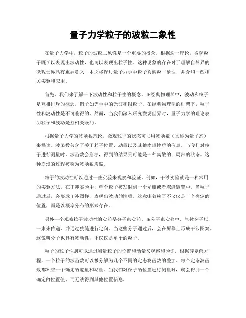 量子力学粒子的波粒二象性