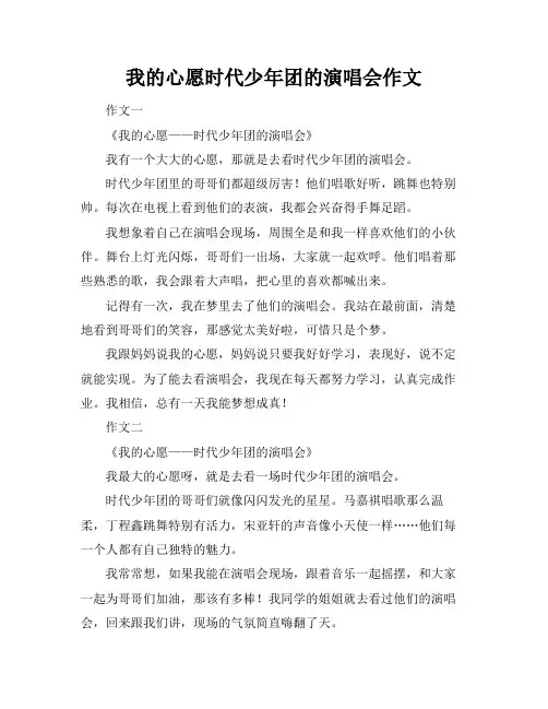 我的心愿时代少年团的演唱会作文
