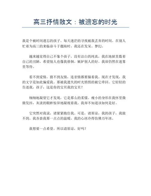 高三抒情散文：被遗忘的时光
