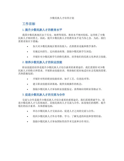 少数民族人才培养计划