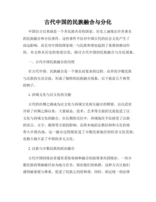 古代中国的民族融合与分化