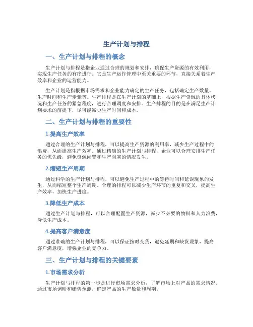 生产计划与排程