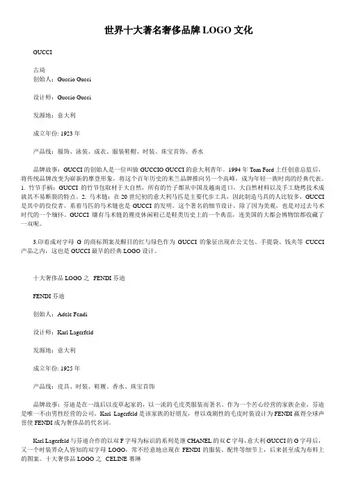 世界奢饰品LOGO文化