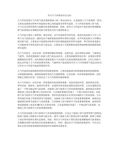 有关大气环流知识点总结