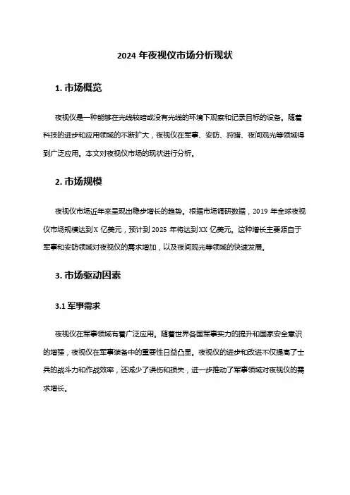 2024年夜视仪市场分析现状