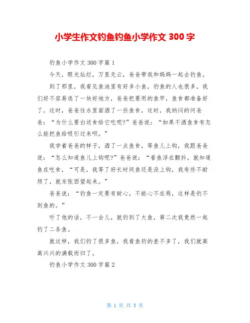 小学生作文钓鱼钓鱼小学作文300字