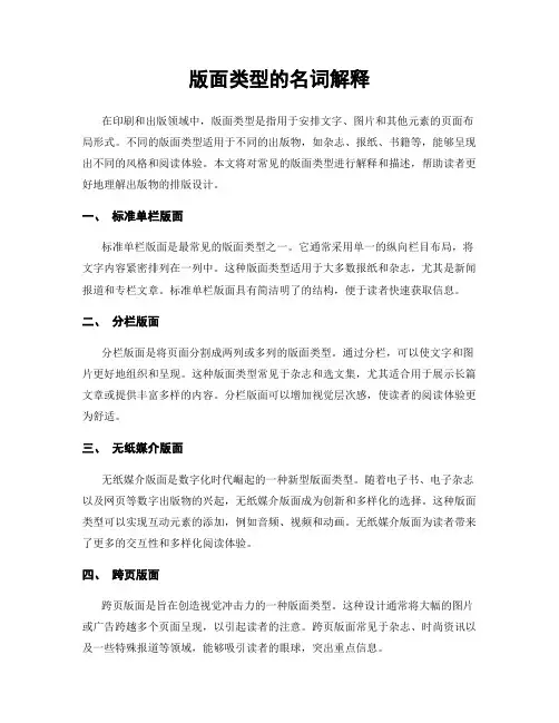 版面类型的名词解释
