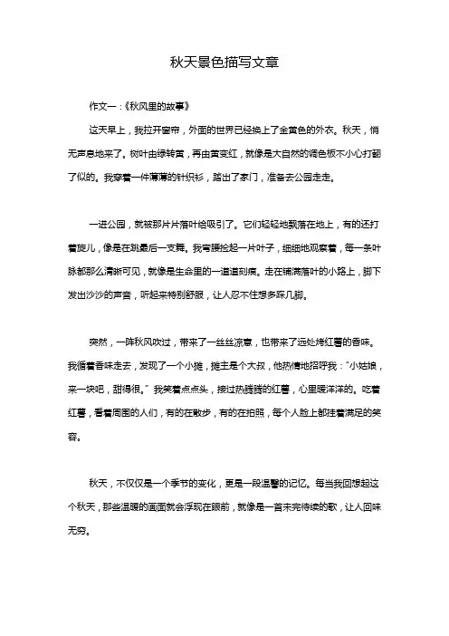 秋天景色描写文章