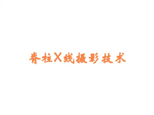 脊柱X线摄影技术