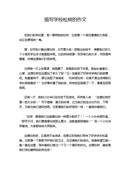 描写学校松树的作文