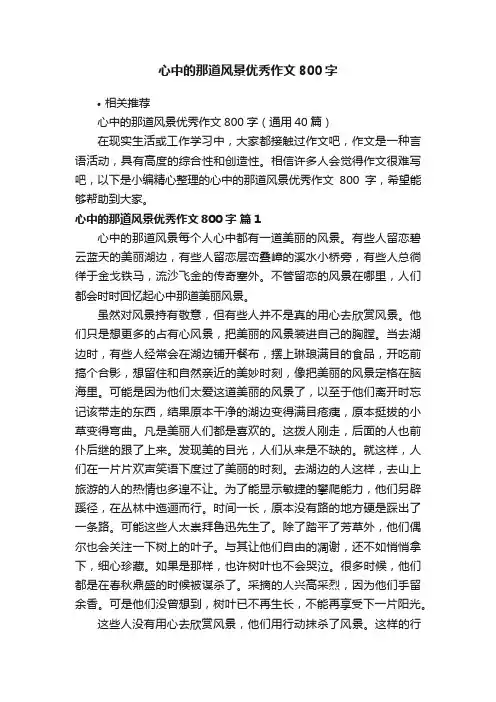 心中的那道风景优秀作文800字