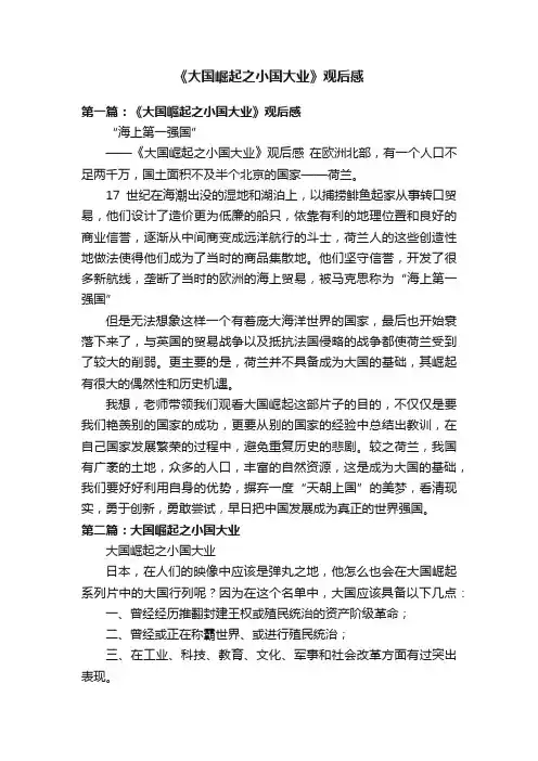 《大国崛起之小国大业》观后感