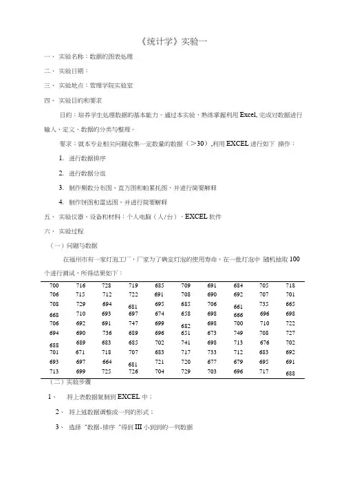 统计学实验报告