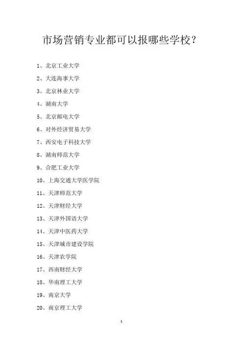 市场营销专业都可以报哪些学校？
