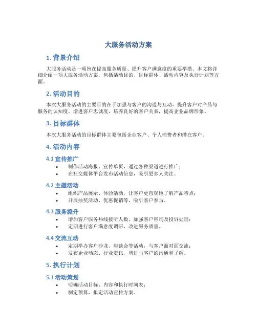 大服务活动方案