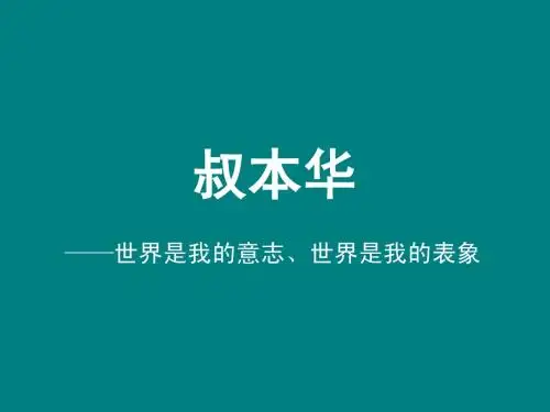 哲学家叔本华的简介