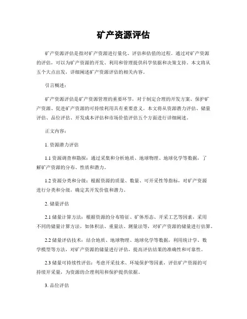 矿产资源评估