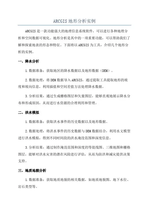 ARCGIS地形分析实例