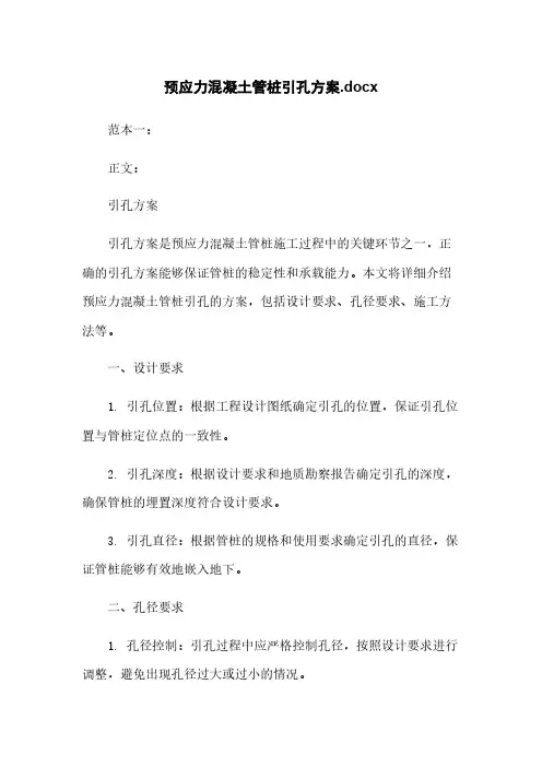 预应力混凝土管桩引孔方案.docx