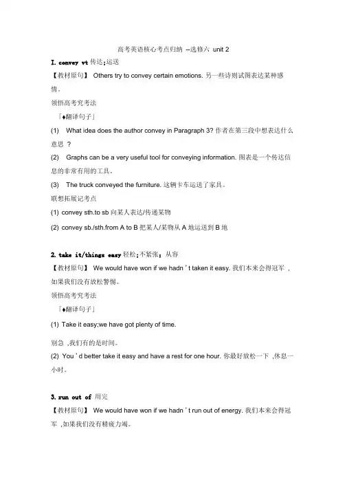 选修六核心unit(2)