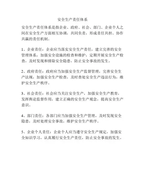 安全生产责任体系