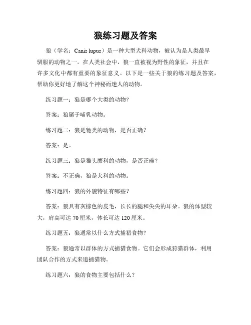 狼练习题及答案