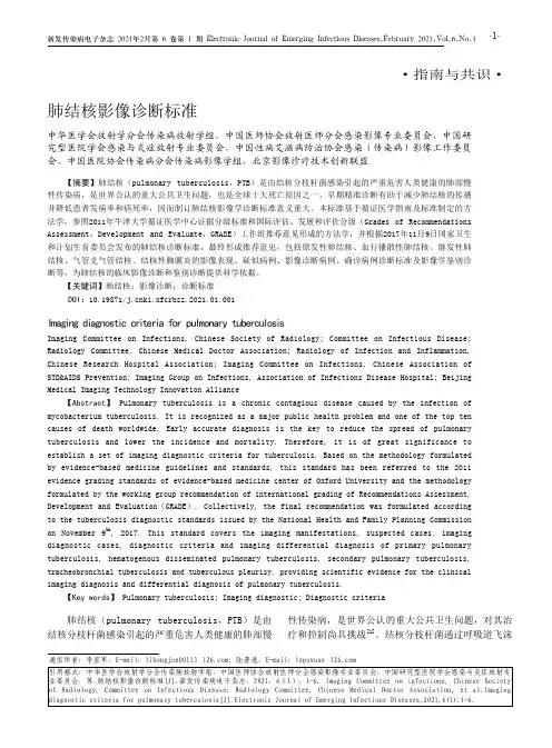 肺结核影像诊断标准