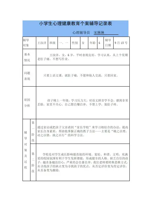 心理咨询记录2014-2015 (1)