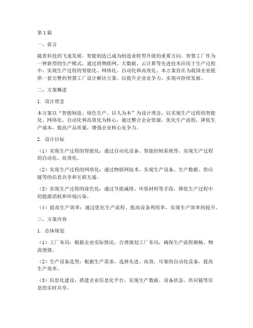 智慧工厂设计解决方案书(3篇)