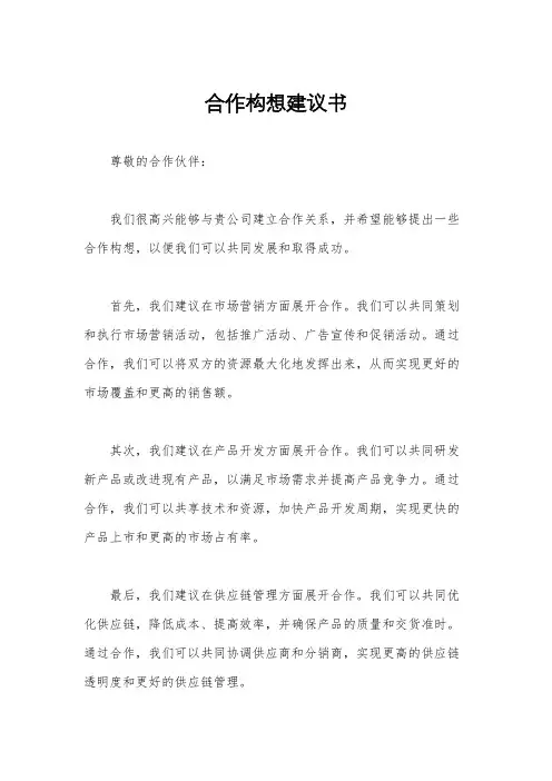 合作构想建议书