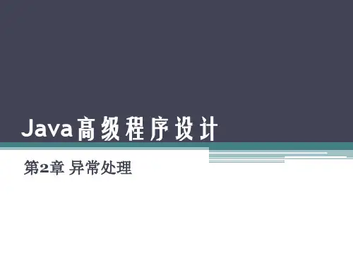 Java高级程序设计(第二版)  第2章 异常处理