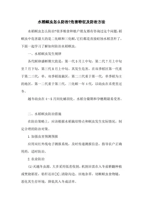 水稻螟虫怎么防治-危害特征及防治方法