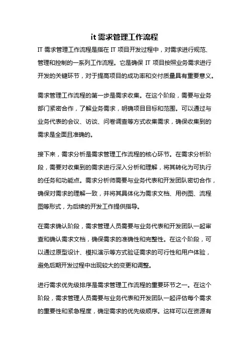 it需求管理工作流程