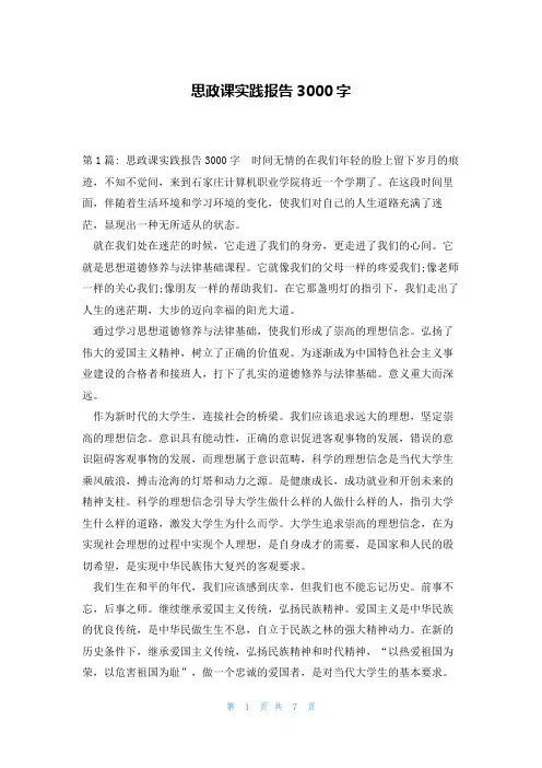 思政课实践报告3000字