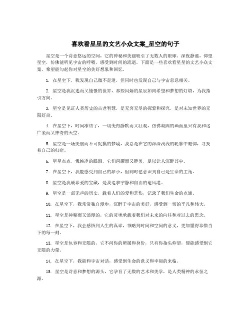 喜欢看星星的文艺小众文案_星空的句子