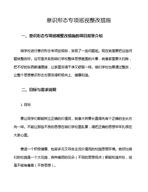 意识形态专项巡视整改措施
