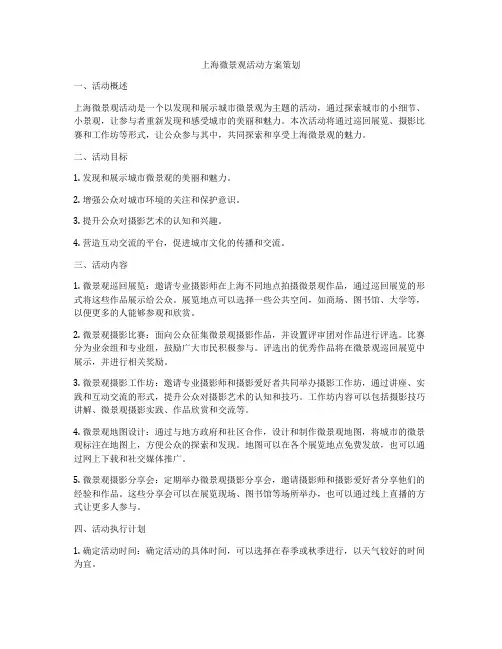 上海微景观活动方案策划