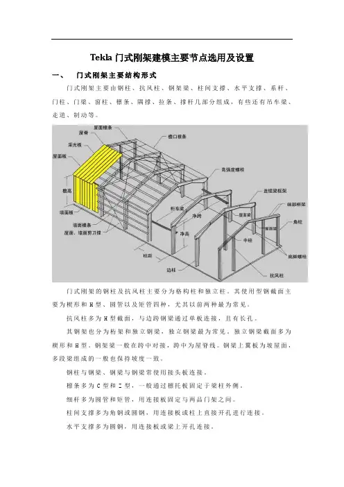 Tekla门式钢架建模主要节点选用及设置