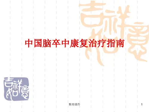 中国脑卒中康复治疗指南新
