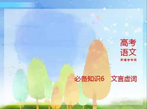 2024年新高考版语文专题总结知识清单必备知识6 文言虚词