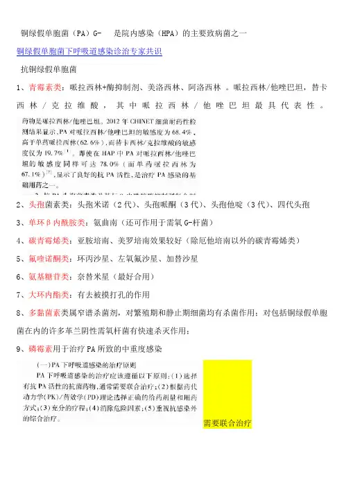 抗铜绿假单胞菌的药物
