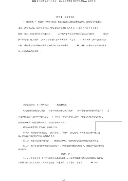 2020浙江高考语文二轮讲义：第1板块题型5图文转换题Word版含解析