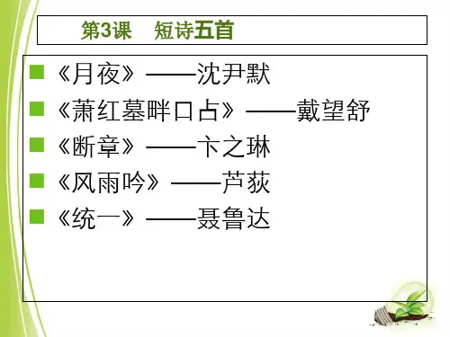 部编版九年级下短诗五首ppt课件